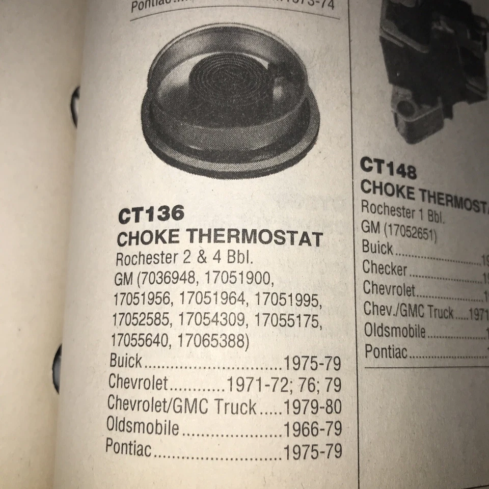 Termostato estrangulador carburador Kemparts CT136 FIts GM 1971-80 2&4 Bbl Foto 4 de 4