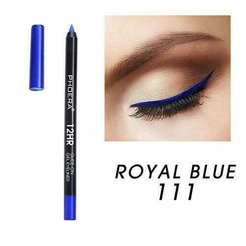 PHOERA WATERPROOF GEL EYELINER PENCIL PEN LONG LASTING GLITTER MAKEUP 12 COLOURS - Picture 13 of 14