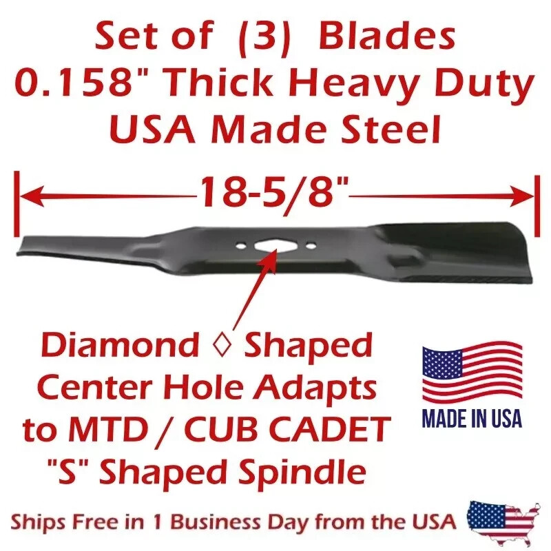 COPPERHEAD 3PK 54" MTD CUB CADET BLADES 742P05086L, 74205086 FITS "S