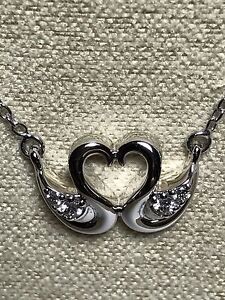 swan brilliant diamonds sterling chain pendant necklace designer silver