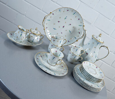 Limoges Bernardaud '' Pompadour '' Porzellan  verschiedene Teile Vintage 1970er J.