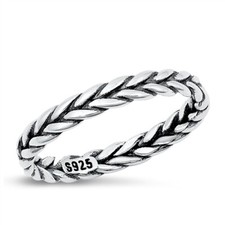 Braided Weave Silver Ring Size 4-10 NEW 925 Sterling Silver