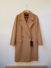 Bnwt Massimo Dutti Camel Brown Double Breasted Wool Coat Size S-m Premiumquality