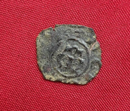 moneta medievale antica denaro MANFREDI Regno di Sicilia del medioevo con croce - Imagen 2 de 4