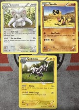 Pokemon TCG - 3 Card Black & White Lot CINCCINO SANDILE ZEBSTRIKA  - LP