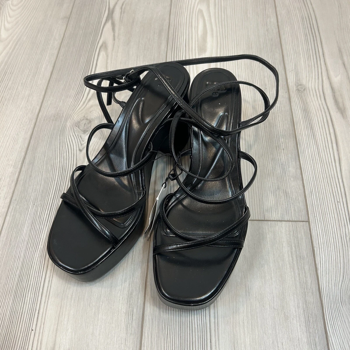 Zara black heeled sandals outlet