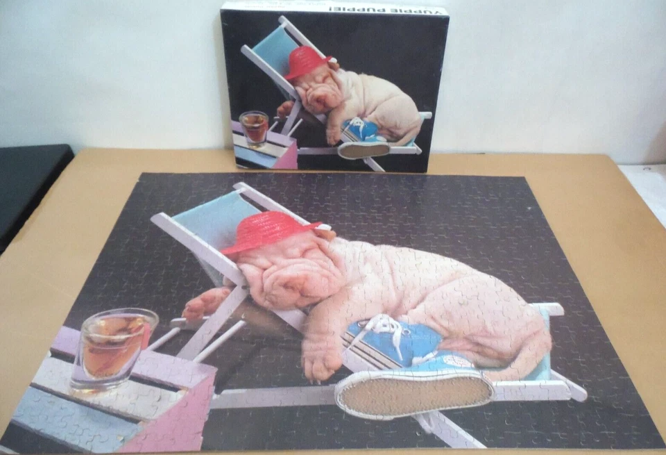 "Yuppie Puppie" #903 Great American Jigsaw Puzzle w/Box VTG '88 USA "Shar pei" - Image 2 of 4