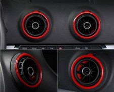 Red Air Condition Vent Outlet Ring Replacement Cover Trim For Audi A3 S3 2013-16