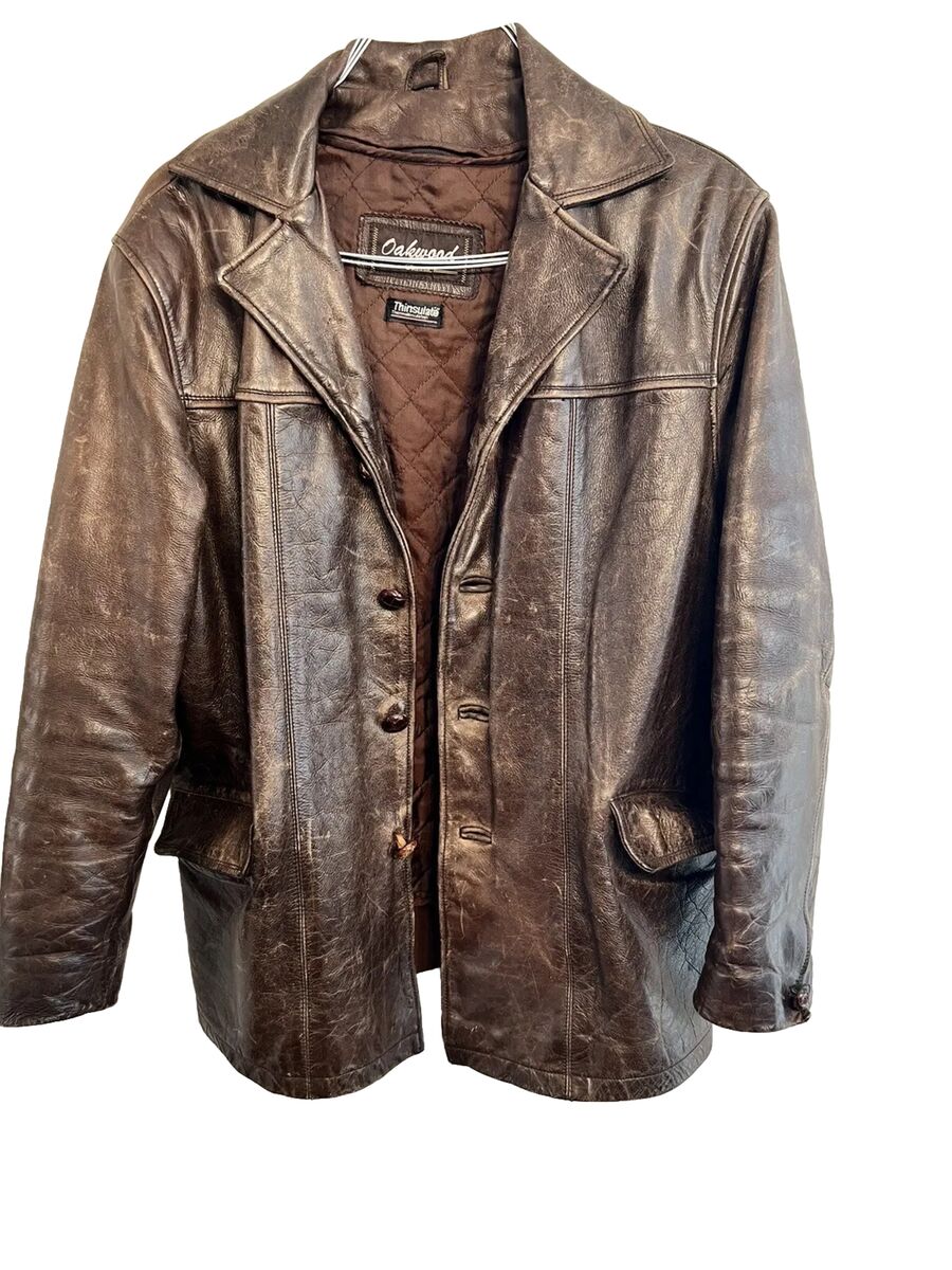 Vintage Heavy Duty Leather Jacket Oakwood Classic Thinsulate Vintage Heavy Duty Leather Jacket Oakwood Classic Thinsulate