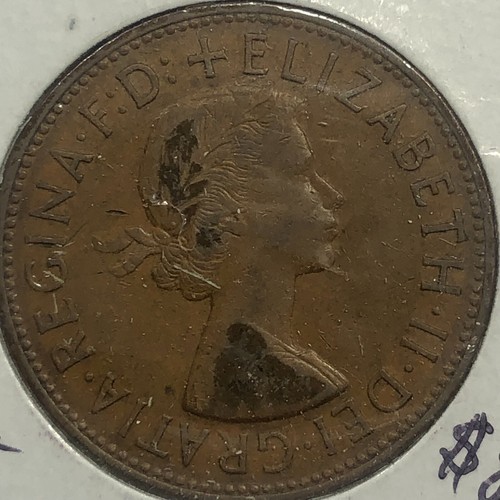 1961 Great Britain One Penny Foreign Coin #2060 - Picture 2 of 2