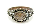 Vintage AVON 925 Sterling Silver Oval Abalone Filigree Ring Size 9
