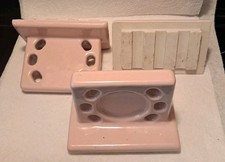 Vtg MCM Venetian Pink  Ceramic Tile Toothbrus...