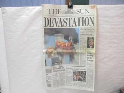 2001 Baltimore Sun Newspaper Sept. 12 9/11 Twin Towers
