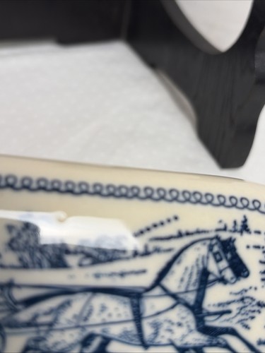 Royal China Currier & Ives Blue/White Covered Butter Dish Sleigh Ride "LID ONLY" - Picture 6 of 10