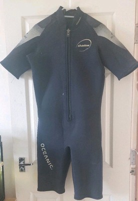 Oceanic Shadow Titanium kurzer Neoprenanzug Tauchanzug Größe Large - schwarz und grau 