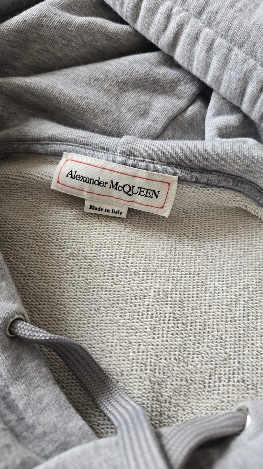 Felpa Alexander McQueen Stampa Graffiti Felpa con Cappuccio Grigio Uomo Taglia XXL Autentica