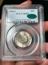 1930-S PCGS MS65 CAC Standing Liberty Quarter Toned Original