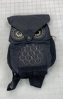 9"x12"x4" Black Gold Tone Embroidered Owl Mini Backpack Bag — photo 1