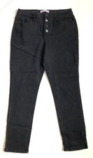 No Boundaries Size 17 32x27.5 Black Skinny Jeans Button Fly Women Juniors