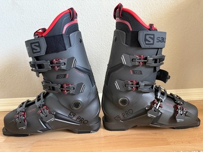 NEW Salomon S Pro 120 Grip Walk  Ski Boots Size 30/30.5, Flex  120, Black/Red