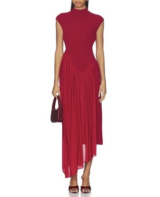 Et Ochs Francis Dress High-Neck Pleated Asymmetric Dress Medium
