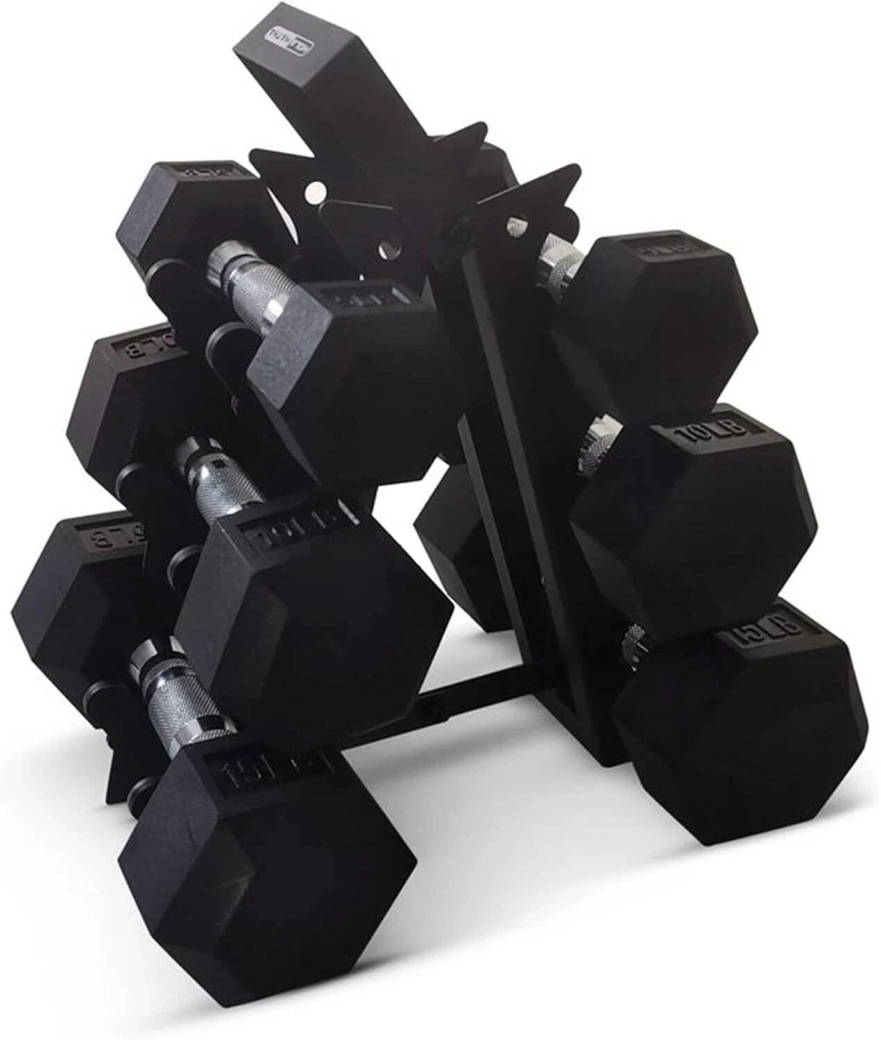 5/10/15lbs Hexagonal Dumbbell Free Hand Weight Set w/Rack Exercise & Fitness US