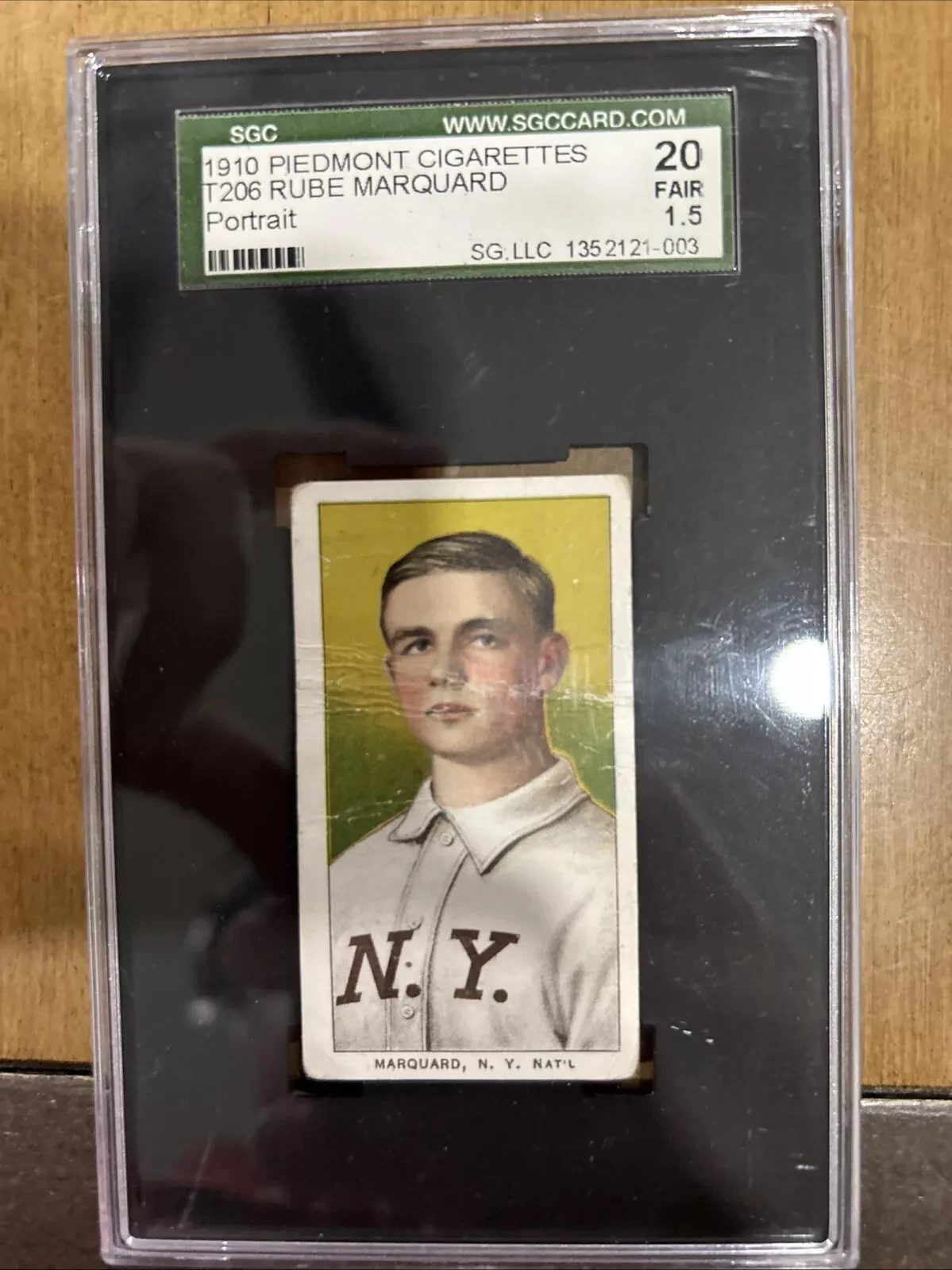 T206 Piedmont 350/25 - Rube Marquard (Portrait) - SGC 1.5 - *HOF*