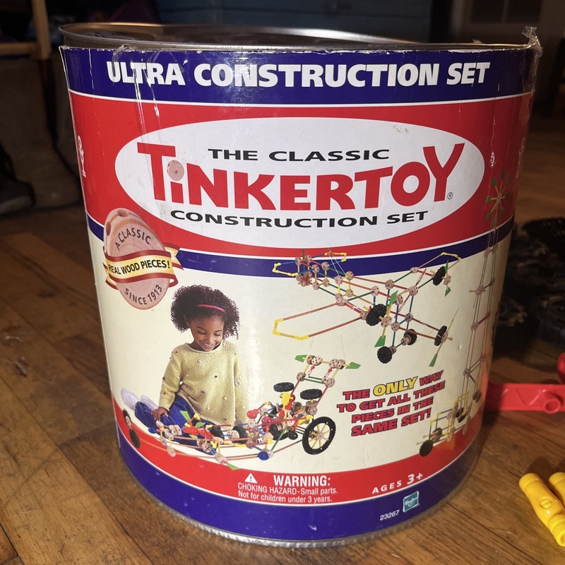 Classic Hasbro Tinkertoy Wood & Plastic ULTRA 23267 Construction See Description