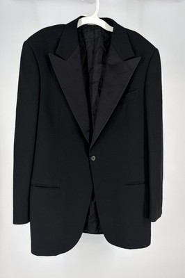 Giorgio Armani Le Collezioni Tuxedo Jacket Men s 40R Black Wool Peak Lapel