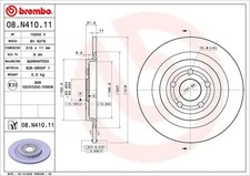 2x Bremsscheibe voll 08.N410.11 BREMBO für FORD USA MUSTANG MACH-E