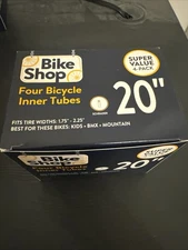 Bike Shop Bicycle Inner Tube 20X1.75-2.25 4 Pack Schrader Valve New Sealed Box