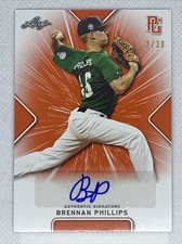 2021 LEAF PERFECT GAME ORANGE BRENNAN PHILLIPS PAPER RC AUTO # 2/30