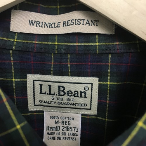 Mens Medium LL BEAN Wrinkle Resistant Plaid Shirt -SUPER- 29c - Picture 3 of 5