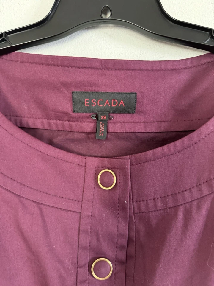 Blazer chaqueta de algodón ciruela Escada para mujer, talla 38/mediana Foto 3 de 4