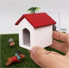 Miniature Wood Dog Kennel Pet Animals Puppy Doll House 1:12 Toy Garden Accessory