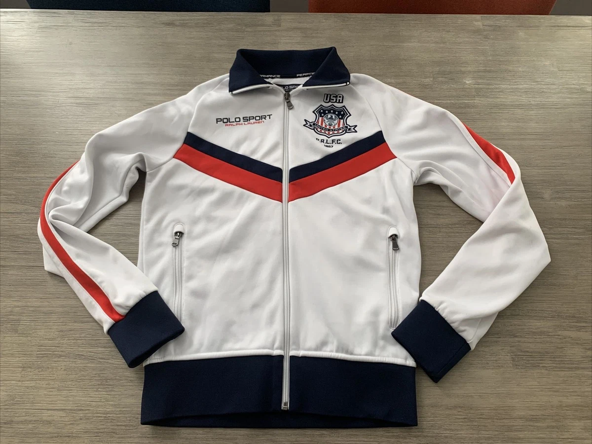 Rare Polo Sport Ralph Lauren Football Track Jacket P.R.L.F.C. 1967 USA Men XS