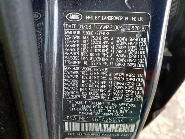 Módulo de control de carrocería usado se adapta a: Land Rover Range Rover 2008 control de carrocería BCM unde Foto 2 de 4