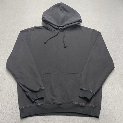 Vintage Gap Hoodie Mens Medium Black Soft Fleece Pullover Casual Outdoor Y2K
