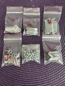 Nice Asst (65) Offset Picture Frame Clips & 1" Turn Buttons for Canvas, Mirrors