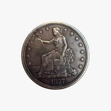 1877 Trade Dollar &ndash; Philadelphia Mint &ndash; Rare &ldquo;No Mintmark&rdquo; Variety