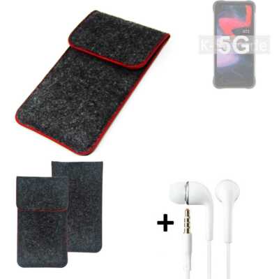 Schutz Hülle + Kopfhörer für UMIDIGI Bison GT2 5G [dunkelgrau roter Rand 