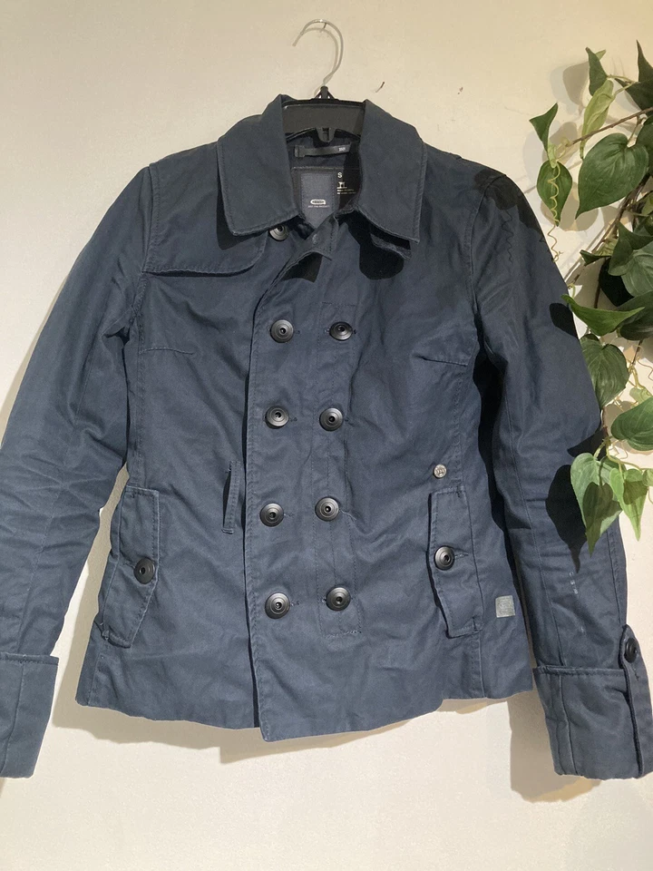 G-Star Raw Navy Coat Peacoat Women’s Jacket Size Small - Image 3 of 4