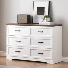 6 Drawers Dresser for Bedroom Farmhouse Modern Wooden Dresser,Storage Organizer