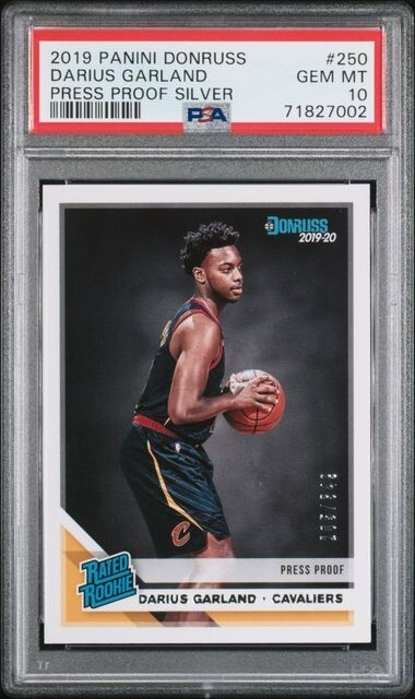 2019-20 Donruss Press Proof Silver Darius Garland RC #250 PSA 10 Gem 205/349