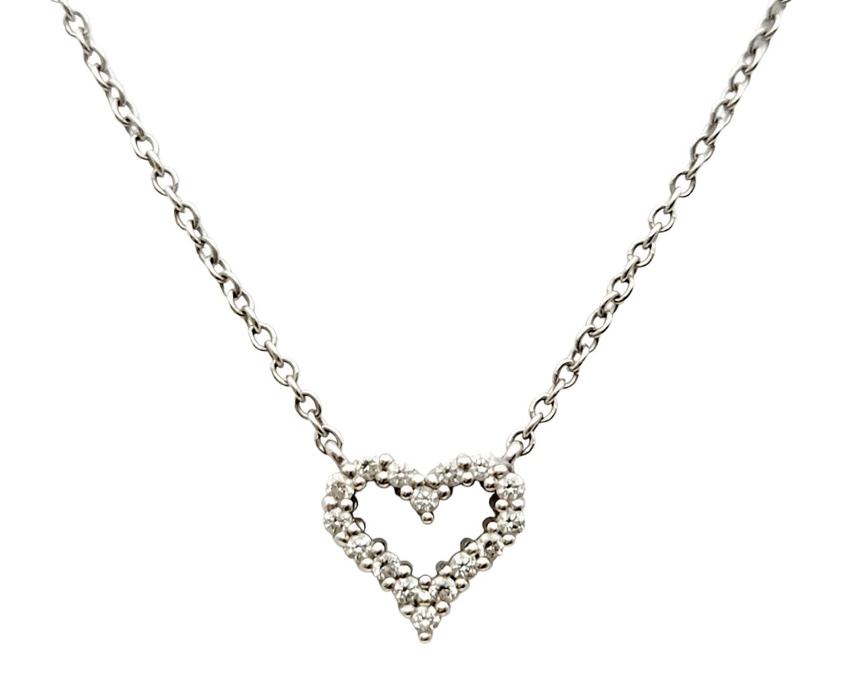Tiffany Necklace Mini ctw Diamond Heart Pendant in