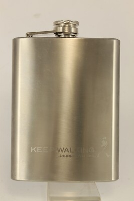 Vintage JOHNIE WALKER Keep Walking Scotch Whisky Hip Flask 8 Oz