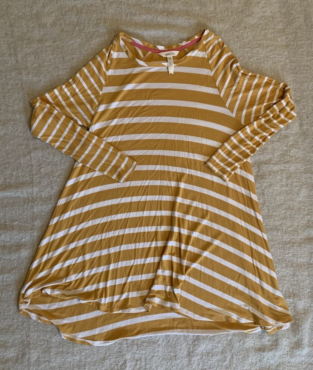 Matilda Jane Striped Mustard White Tunic Shirt Size XS