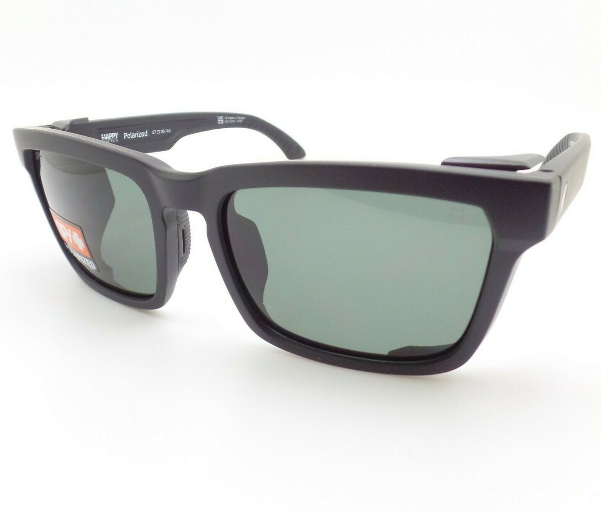 Spy Optics Helm Tech Soft Matte Black Grey Green Polarized New Sunglasses