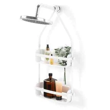 Umbra Flex Shower Caddy Maximum Storage Organizer with Hooks and Drainage System