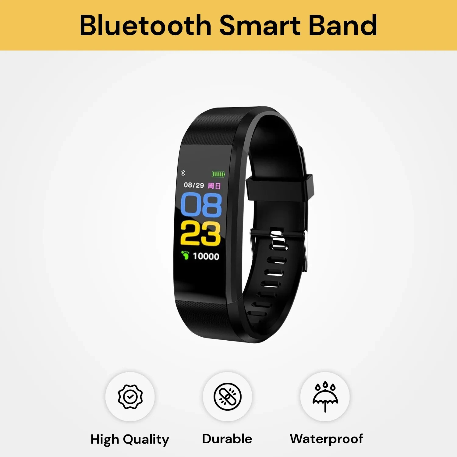 Smart Fitness Band Health Tracker Heart Rate Activity Waterproof Watch